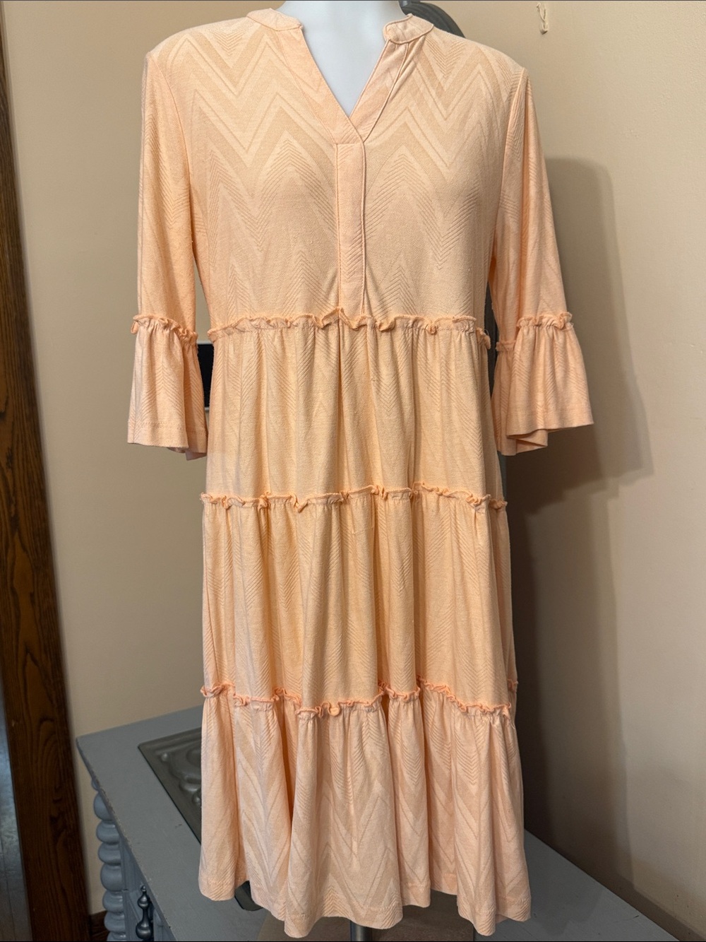 Heritage Charm Small Pink Peach Tiered Dress